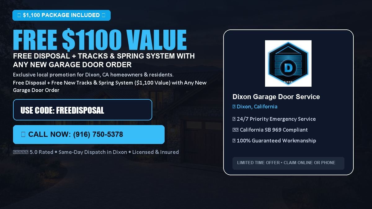 Dixon Garage Door Service FREE Haul-Away & Heavy-Duty Tracks with New Door